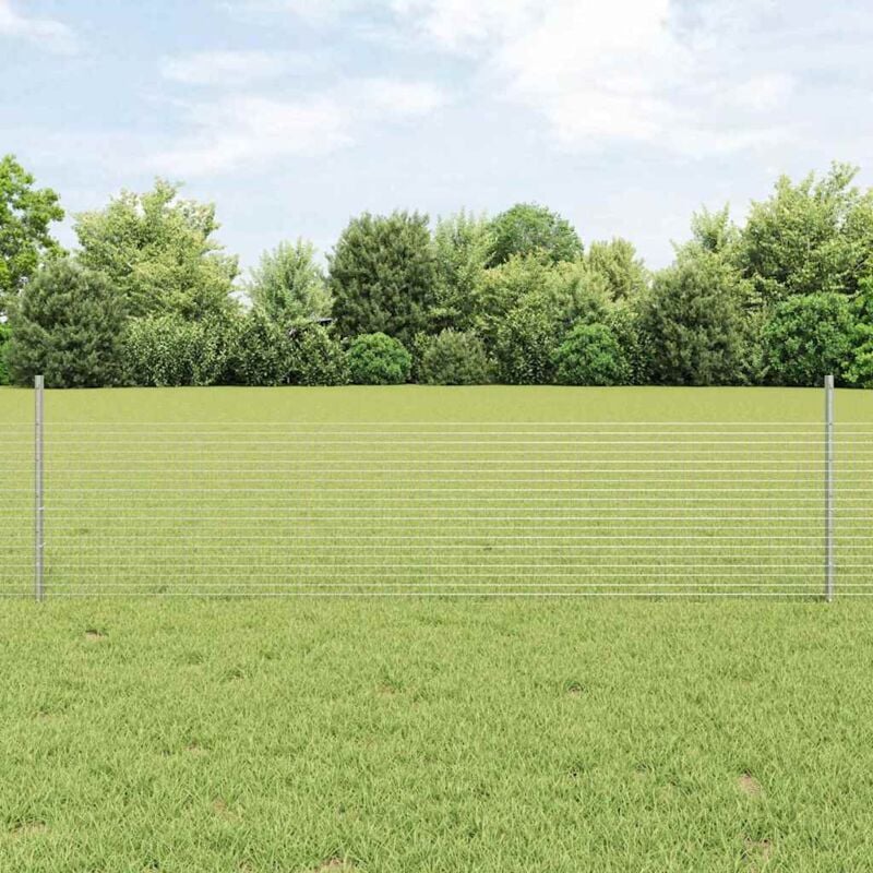 foto del prodotto vidaxl set di recinti da giardino confezione da 2 argento galvanizzato