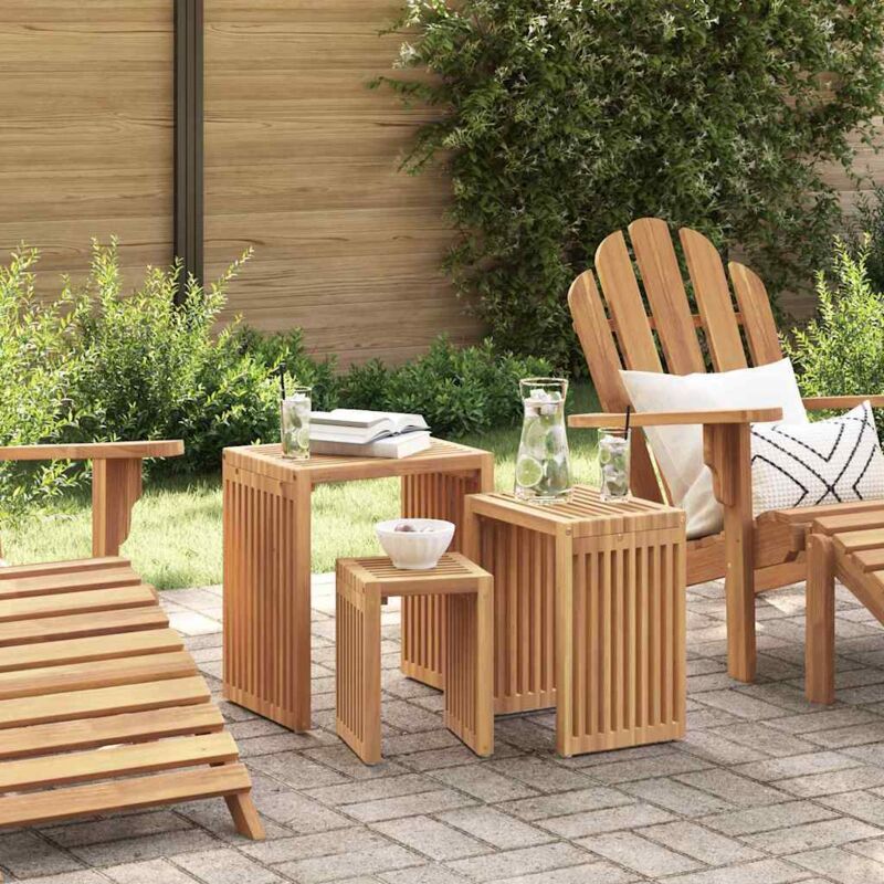foto del prodotto vidaxl set di tavoli da giardino 3 pz legno massello teak
