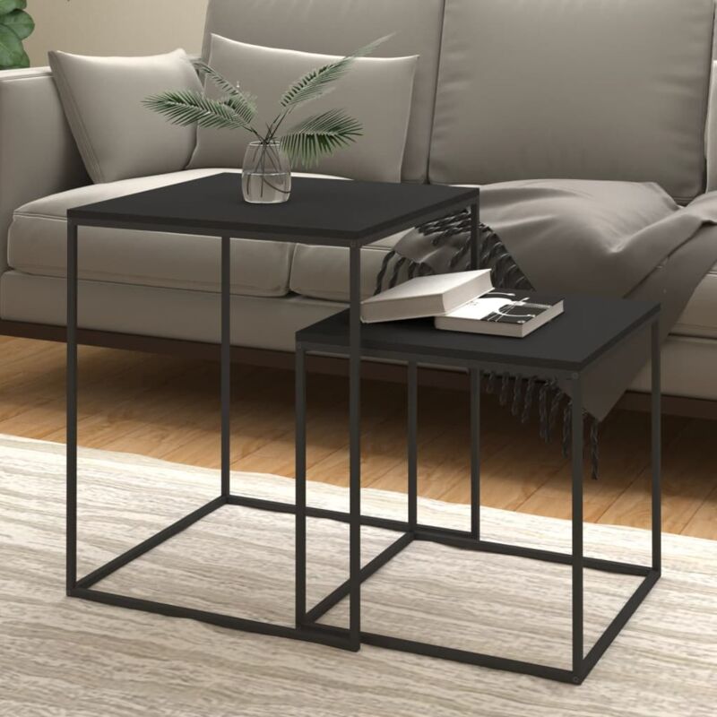 foto del prodotto vidaxl set di tavolini 2 pz in legno multistrato e metallo