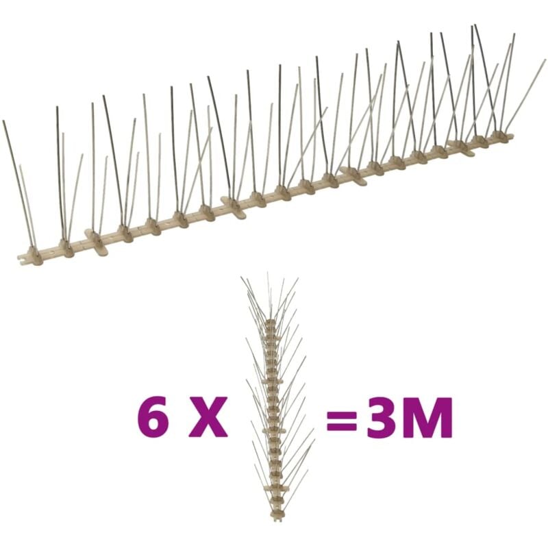 foto del prodotto vidaxl set dissuasori per uccelli e piccioni 6 pz 5 file 3 m