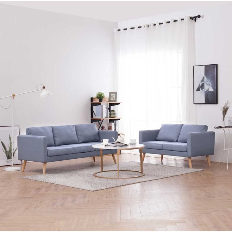 immagine 0 del prodotto vidaxl set divani 2 pz divano salotto elegante in tessuto 5 posti vari colori colore grigio chiaro