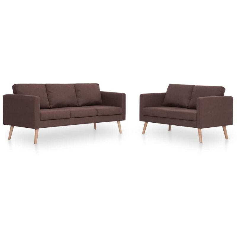 foto del prodotto vidaxl set divani 2 pz in tessuto marrone