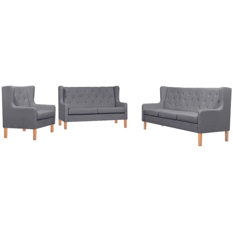 foto del prodotto vidaxl set divani 3 pz in tessuto grigio
