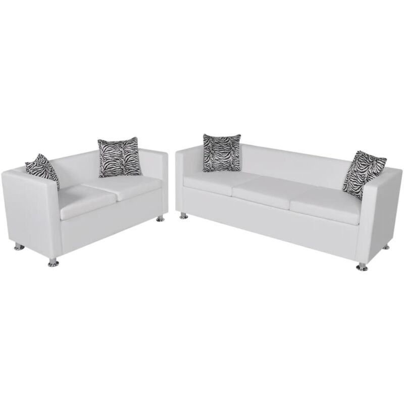 foto del prodotto vidaxl set divani a 2 e a 3 posti in similpelle bianco