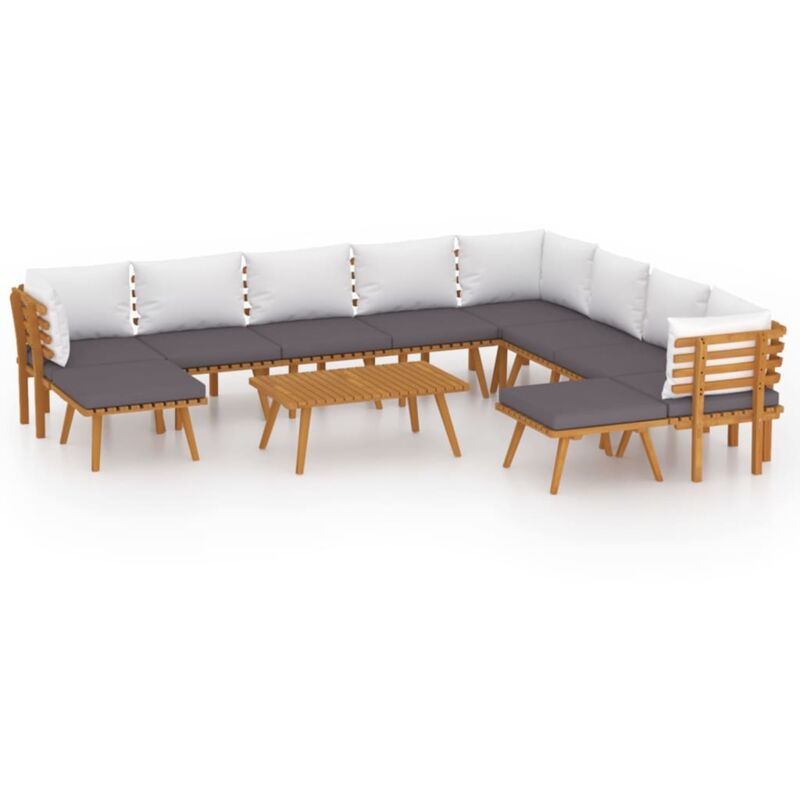 foto del prodotto vidaxl set divani da giardino 11 pz con cuscini in massello di acacia