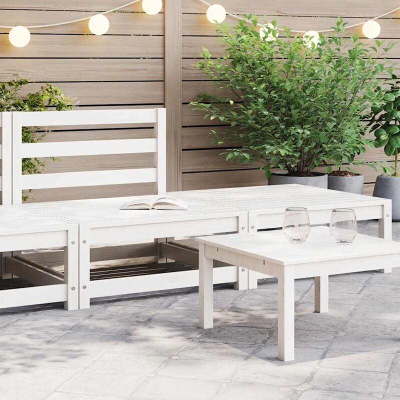 foto del prodotto vidaxl set divani da giardino 2 pz bianchi in legno massello di pino