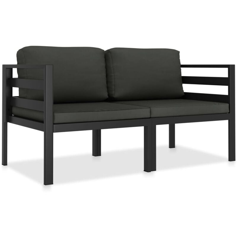 foto del prodotto vidaxl set divani da giardino 2 pz con cuscini in alluminio antracite