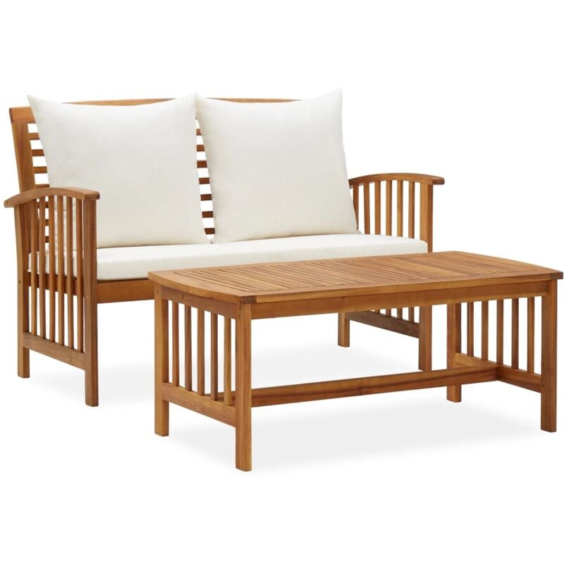 foto del prodotto vidaxl set divani da giardino 2 pz con cuscini in massello di acacia