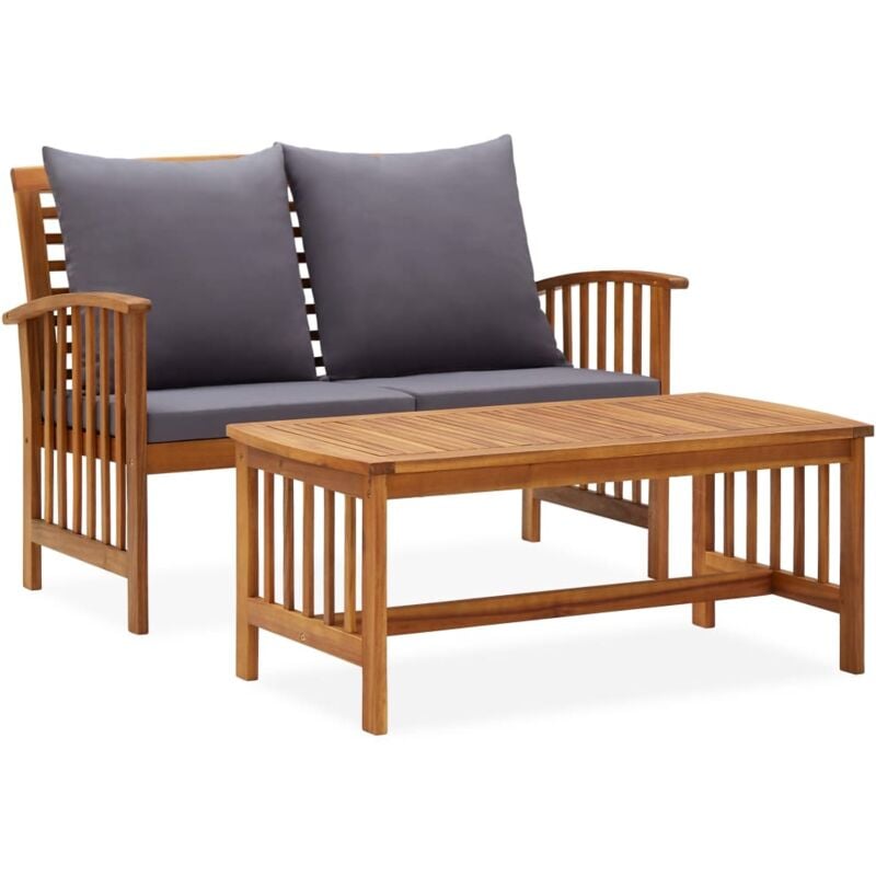 foto del prodotto vidaxl set divani da giardino 2 pz con cuscini in massello di acacia
