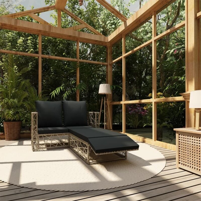 foto del prodotto vidaxl set divani da giardino 2 pz con cuscini in polyrattan grigio