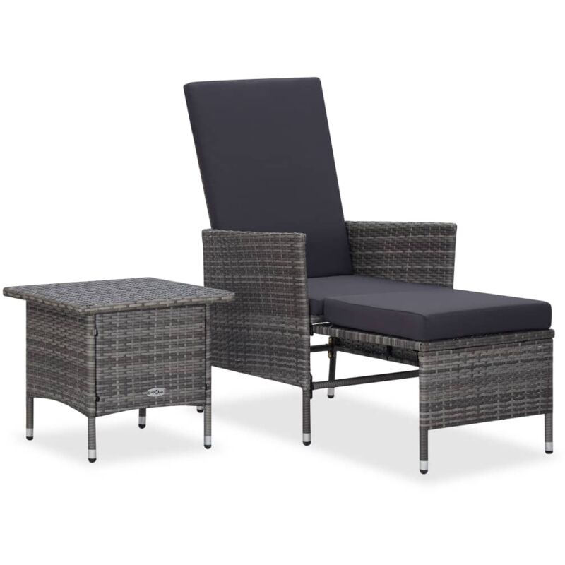 foto del prodotto vidaxl set divani da giardino 2 pz con cuscini in polyrattan grigio