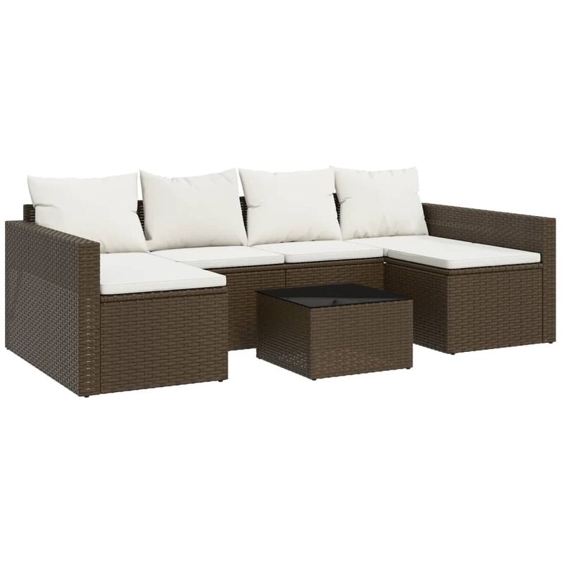 foto del prodotto vidaxl set divani da giardino 2 pz con cuscini in polyrattan marrone