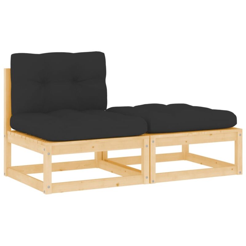 foto del prodotto vidaxl set divani da giardino 2 pz con cuscini legno massello pino