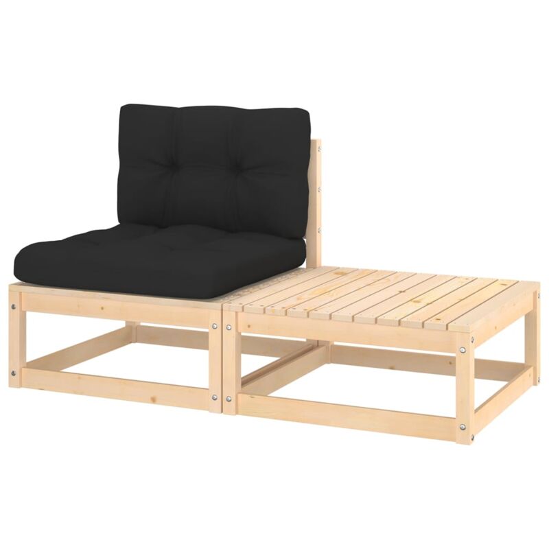 foto del prodotto vidaxl set divani da giardino 2 pz con cuscini legno massello pino