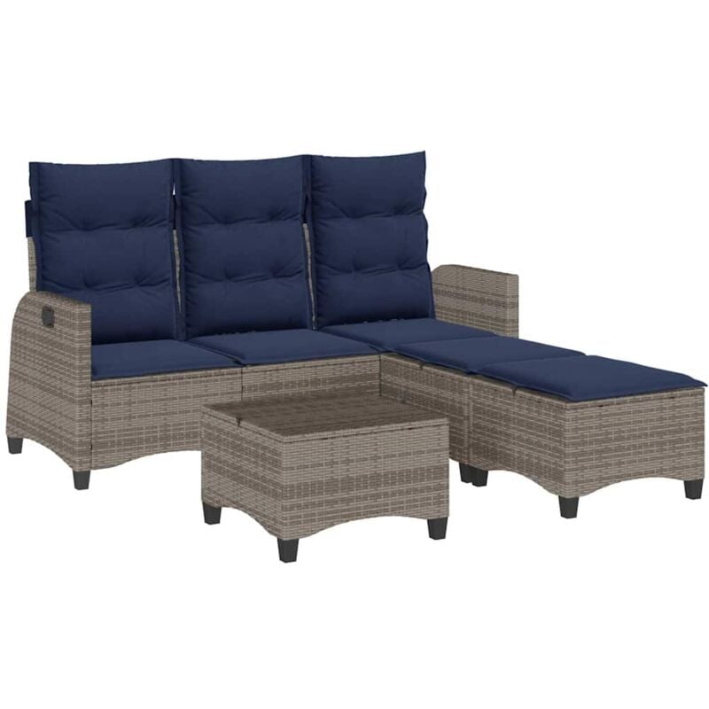 foto del prodotto vidaxl set divani da giardino 3 pz con cuscini a forma di l polyrattan
