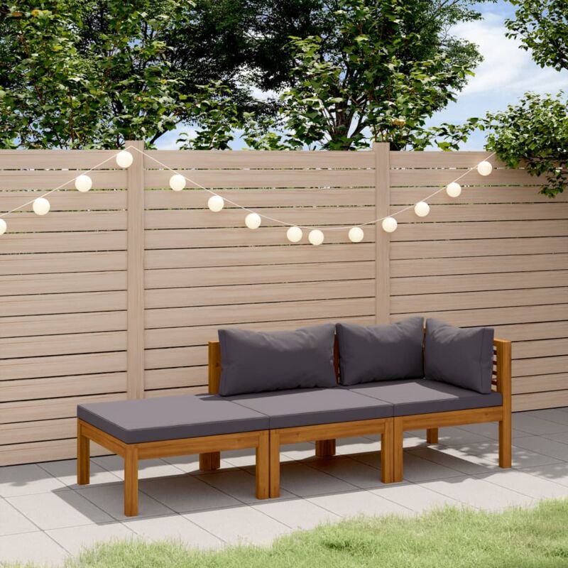 foto del prodotto vidaxl set divani da giardino 3 pz con cuscini in massello di acacia