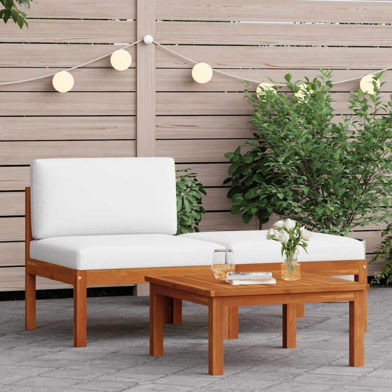 foto del prodotto vidaxl set divani da giardino 3 pz con cuscini massello d acacia