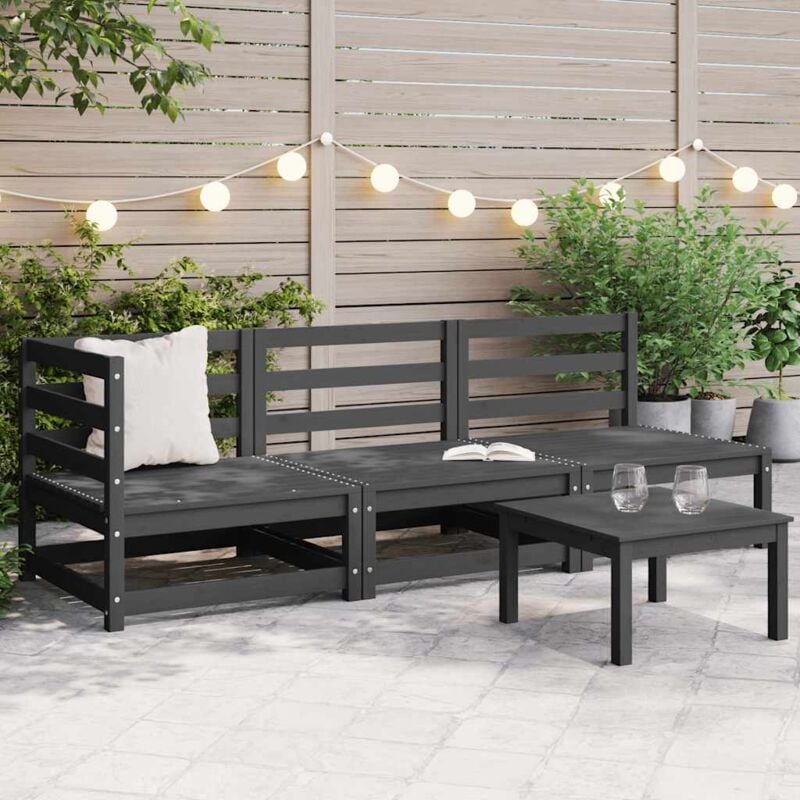 foto del prodotto vidaxl set divani da giardino 3 pz grigi in legno massello di pino