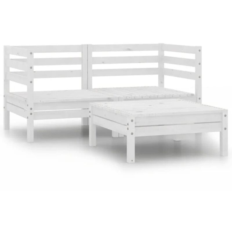 foto del prodotto vidaxl set divani da giardino 3 pz in legno massello di pino