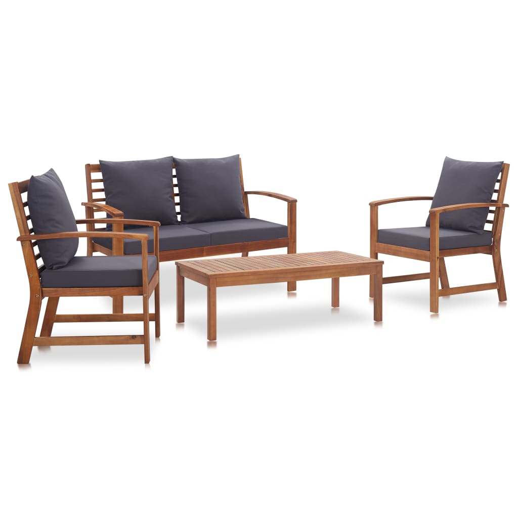 foto del prodotto vidaxl set divani da giardino 4 pz con cuscini in massello di acacia