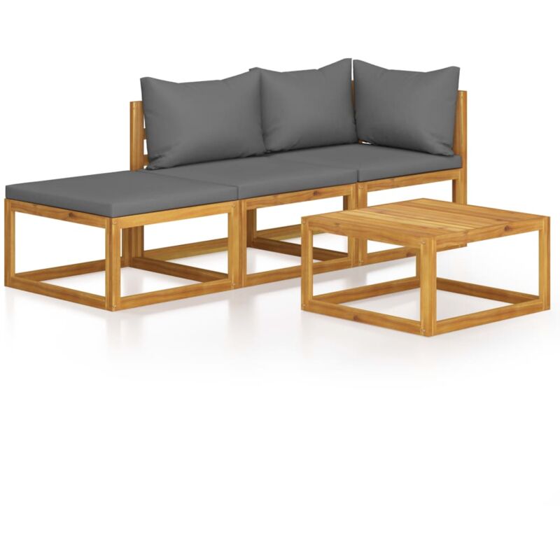 foto del prodotto vidaxl set divani da giardino 4 pz con cuscini in massello di acacia