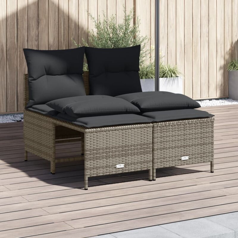 foto del prodotto vidaxl set divani da giardino 4 pz con cuscini in polyrattan grigio
