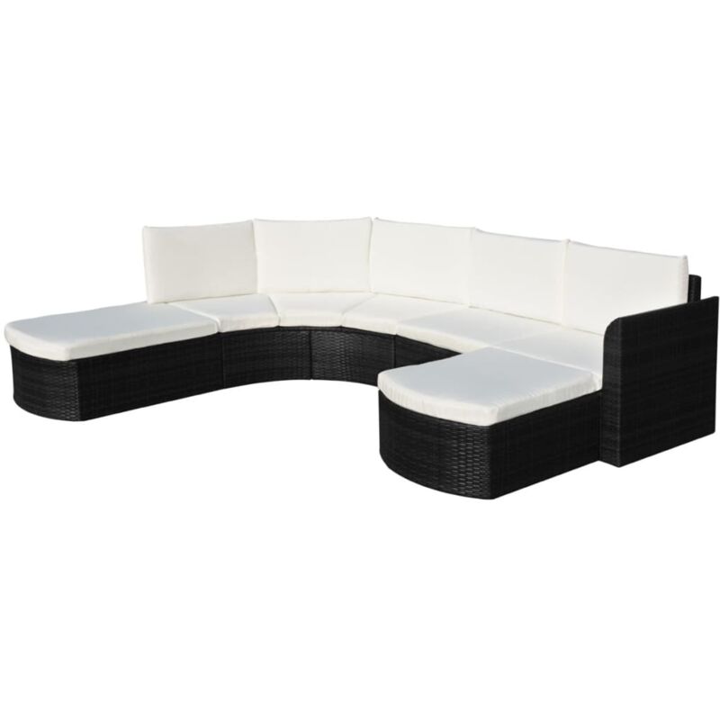 foto del prodotto vidaxl set divani da giardino 4 pz con cuscini in polyrattan nero