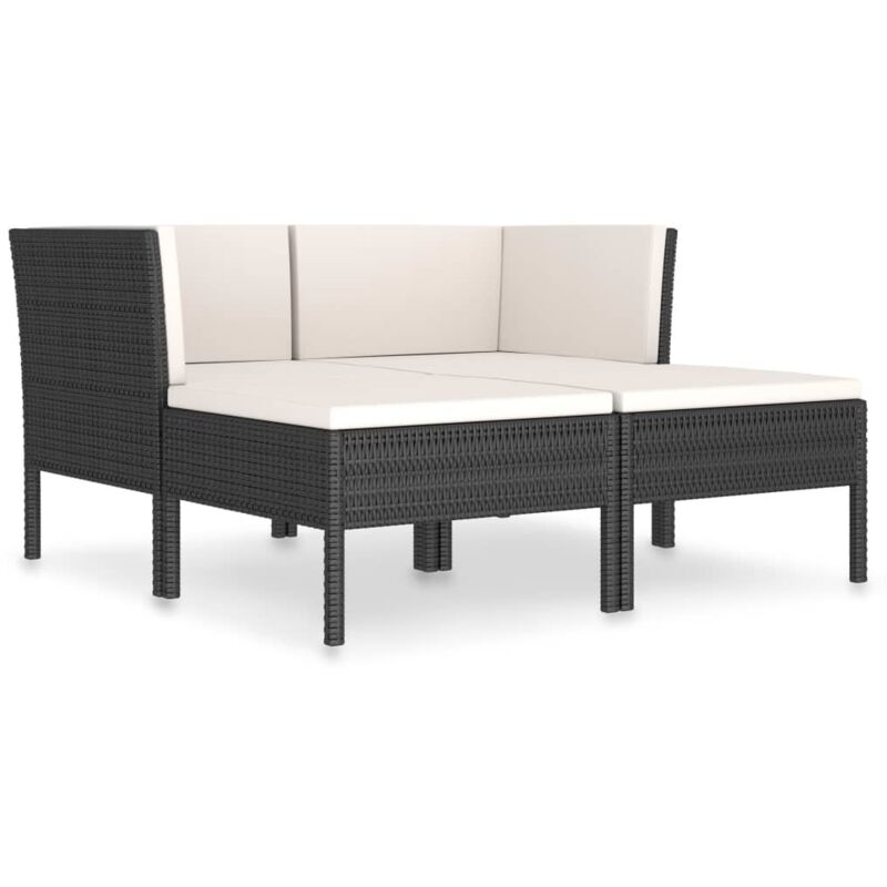 foto del prodotto vidaxl set divani da giardino 4 pz con cuscini in polyrattan nero