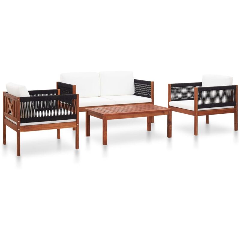 foto del prodotto vidaxl set divani da giardino 4 pz in legno massello di acacia
