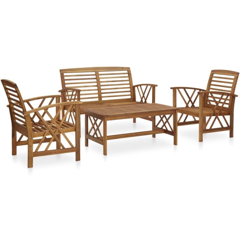 foto del prodotto vidaxl set divani da giardino 4 pz in legno massello di acacia