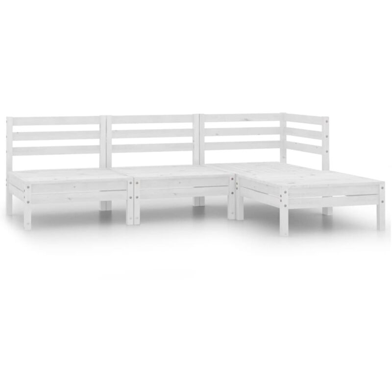 foto del prodotto vidaxl set divani da giardino 4 pz in legno massello di pino bianco