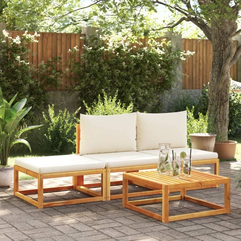 foto del prodotto vidaxl set divani da giardino 4pz con cuscini legno massello di acacia