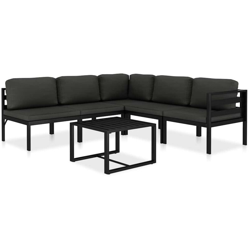 foto del prodotto vidaxl set divani da giardino 6 pz con cuscini in alluminio antracite