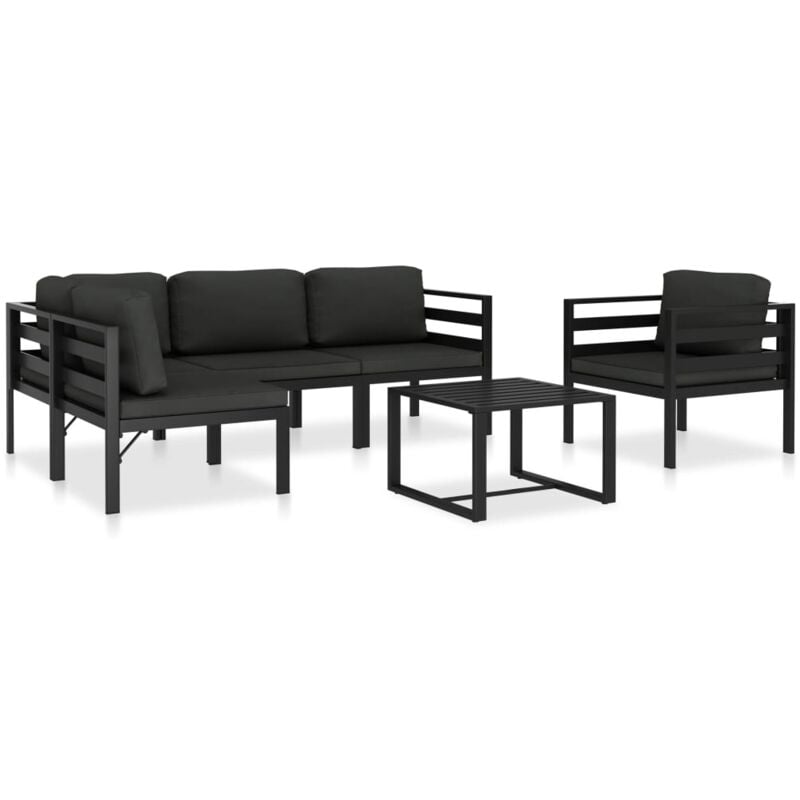 foto del prodotto vidaxl set divani da giardino 6 pz con cuscini in alluminio antracite