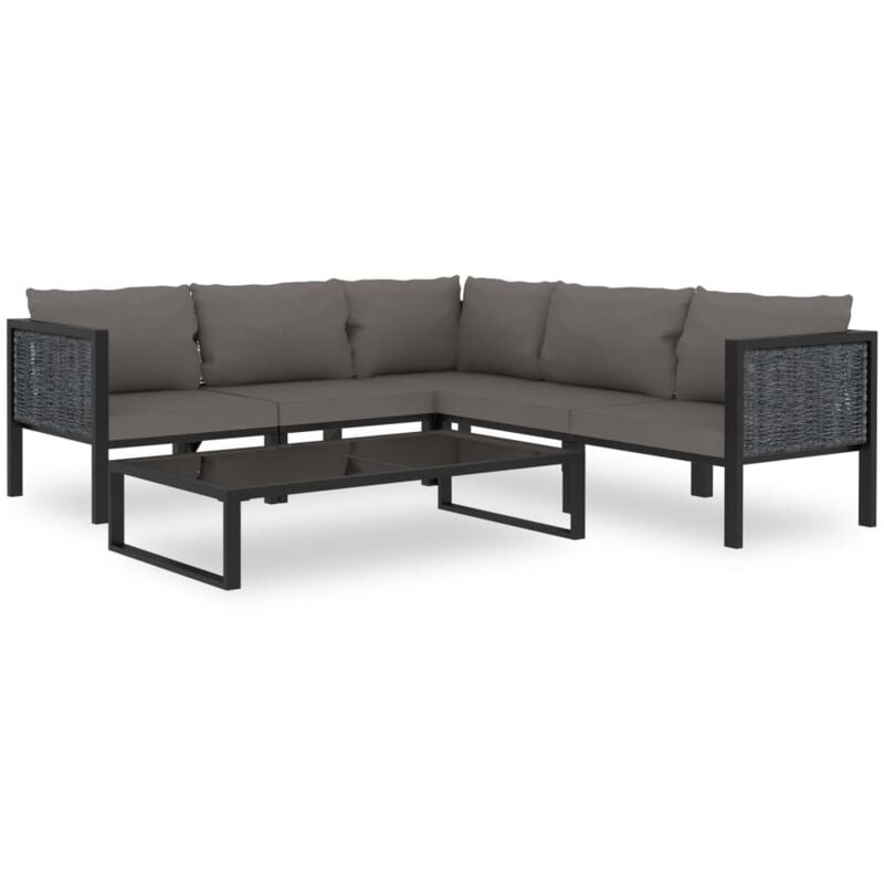 foto del prodotto vidaxl set divani da giardino 6 pz con cuscini in polyrattan antracite