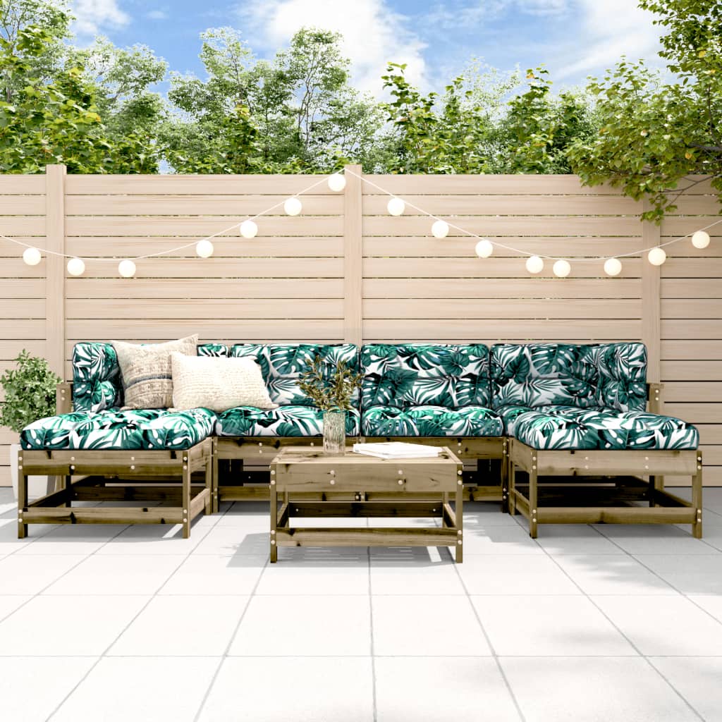 foto del prodotto vidaxl set divani da giardino 7pz con cuscini legno impregnato di pino