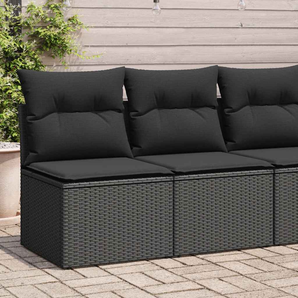 foto del prodotto vidaxl set divani da giardino con cuscini 2 pz nero polyrattan acacia