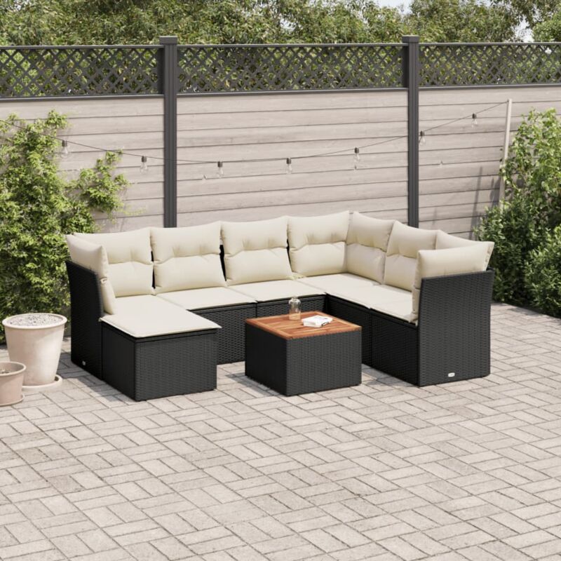 foto del prodotto vidaxl set divani da giardino con cuscini 8 pz nero in polyrattan