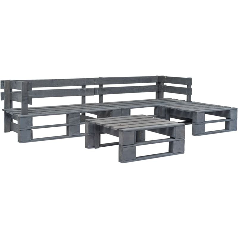 foto del prodotto vidaxl set divani da giardino con pallet 4 pz in legno grigio