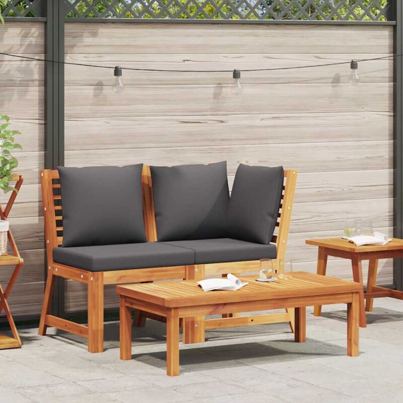 foto del prodotto vidaxl set divani giardino 3pz cuscini grigio scuro acacia massello