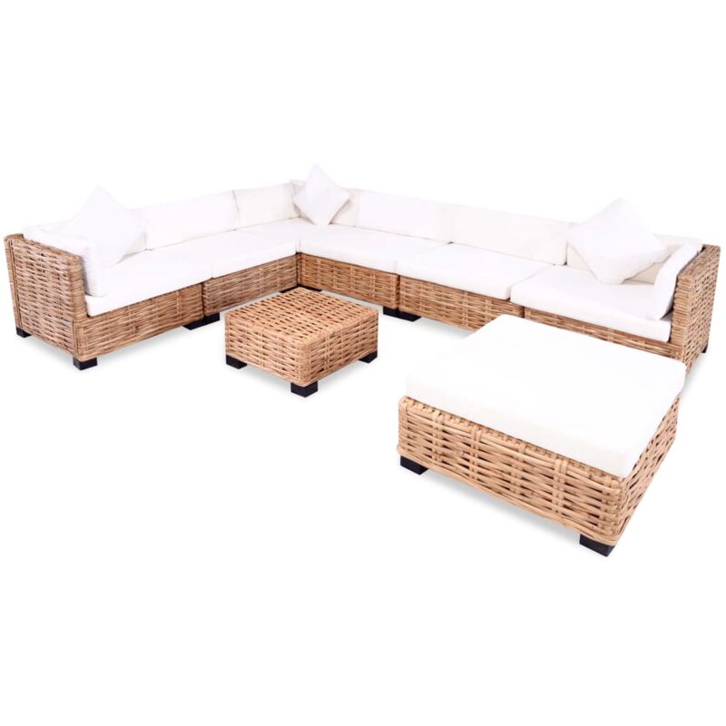 foto del prodotto vidaxl set divano 27 pz in rattan naturale