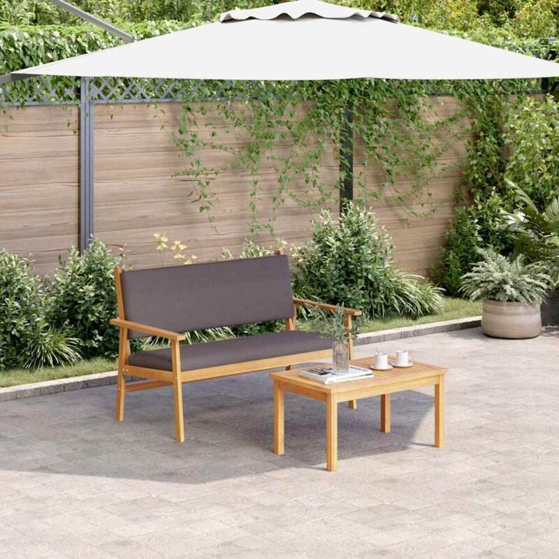 foto del prodotto vidaxl set divano da giardino 2 pcs marrone legno massello di acacia