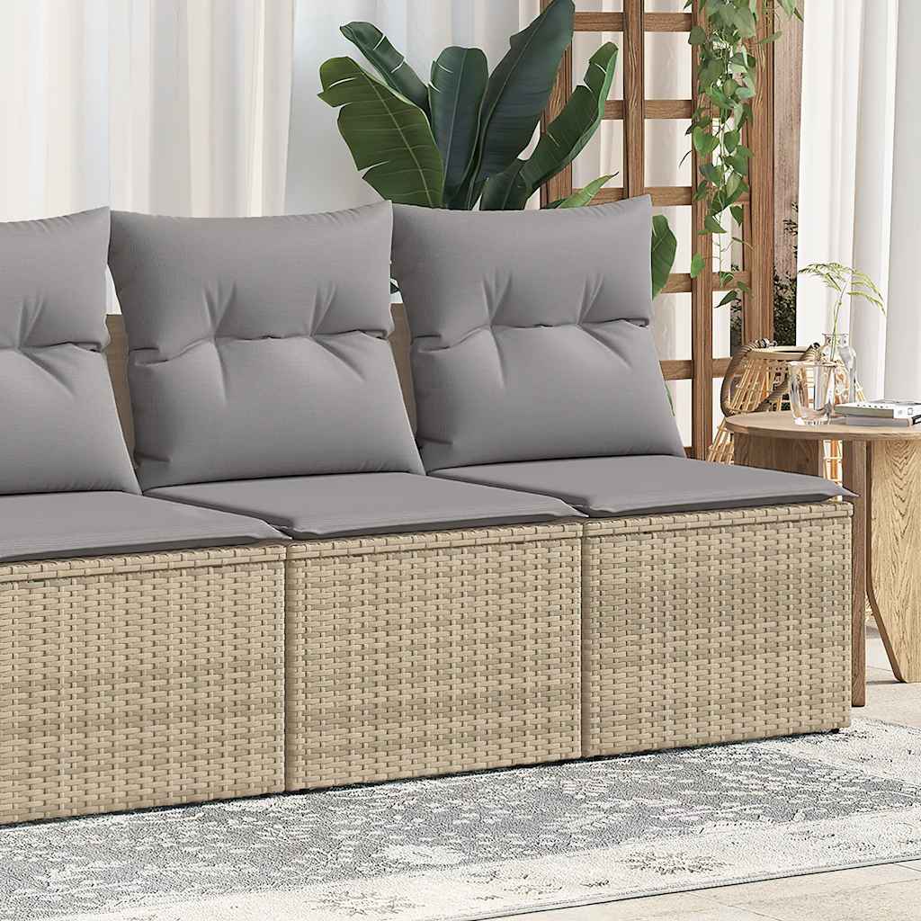 foto del prodotto vidaxl set divano da giardino 2 pz con cuscini beige polyrattan acacia