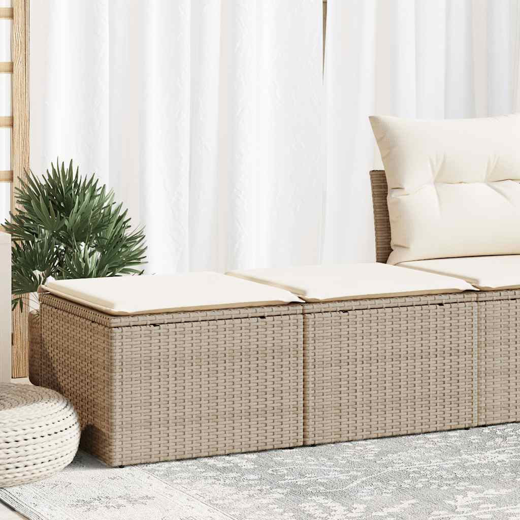 foto del prodotto vidaxl set divano da giardino 2 pz con cuscini beige polyrattan acacia