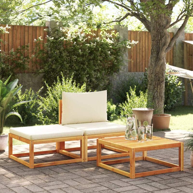 foto del prodotto vidaxl set divano da giardino 3pz con cuscini legno massello di acacia