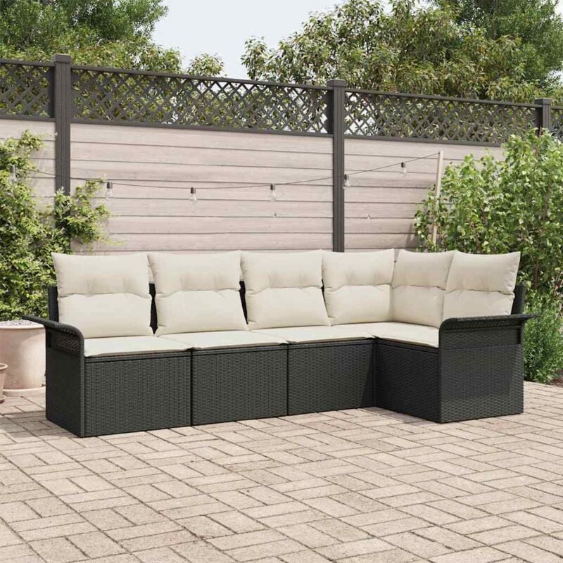 foto del prodotto vidaxl set divano da giardino 5 pcs 242.5 x 132.5 x 85 cm poly rattan