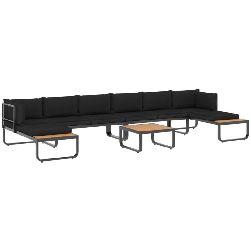 foto del prodotto vidaxl set divano da giardino 5 pz ad angolo cuscini in alluminio wpc