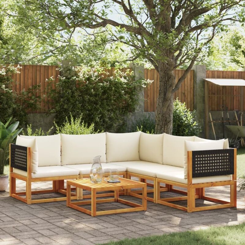 foto del prodotto vidaxl set divano da giardino 6 pz con cuscini in massello di acacia
