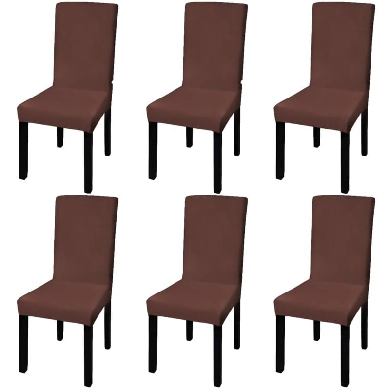 foto del prodotto vidaxl set fodera elastica 6 pz per sedie marrone