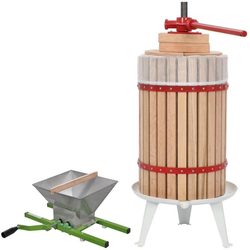 foto del prodotto vidaxl set frantoio e pressa per frutta e vino 2 pz